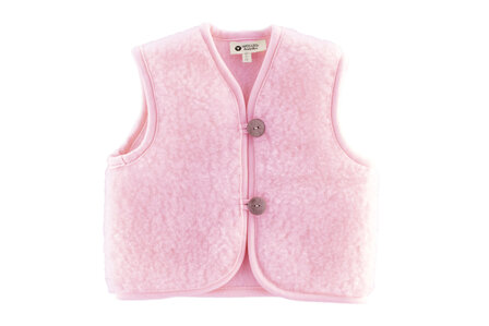 WOLLIES Amsterdam - Wollen Kinder Vest - 100% Merino Wol - 74-80 - Roze